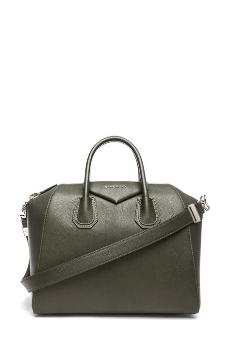 givenchy medium antigona duffel in bottle green|givenchy antigona bag dimensions.